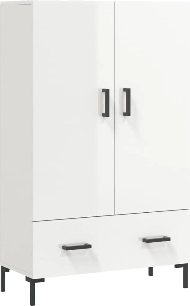 vidaXL magasfényű fehér szerelt fa magasszekrény 69,5 x 31 x 115 cm