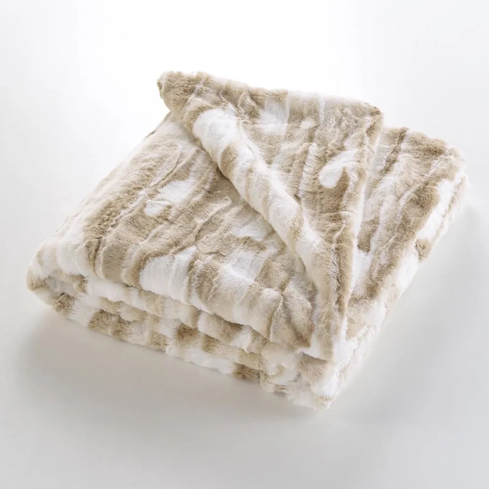 Bézs műszőrme takaró 180x220 cm Cheyenne – douceur d'intérieur