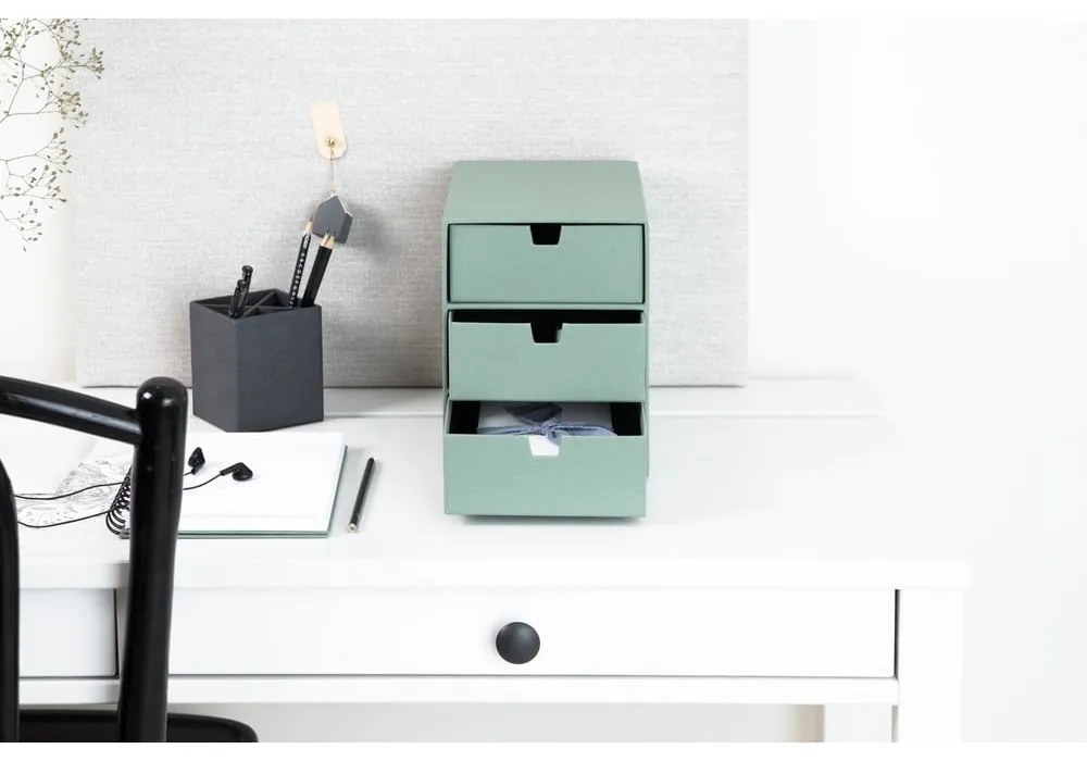 Zöld karton fiókos rendszerező Ingrid Canvas Paper Laminate – Bigso