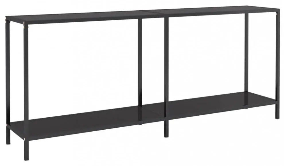 vidaXL fekete edzett üveg tálalóasztal 180 x 35 x 75,5 cm