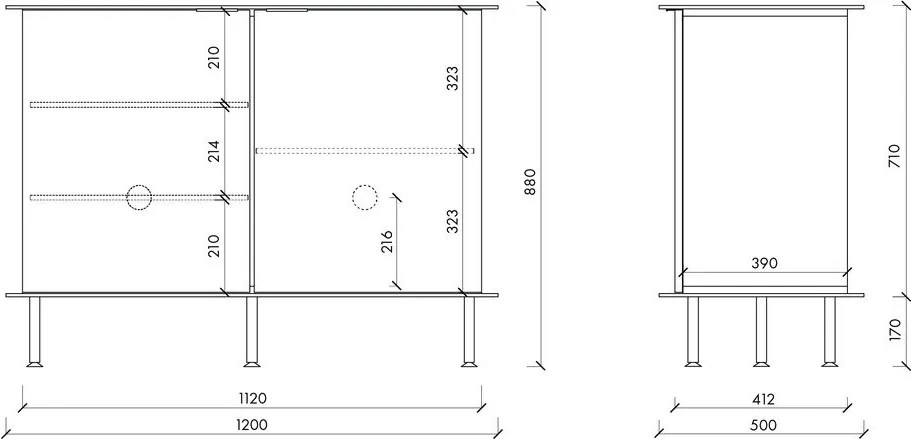 Szürkésbézs komód kábellyukkal tölgyfa dekorral 120x88x50 cm Suumo – noo.ma