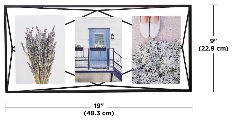 Fekete fém álló-fali képkeret 48x23 cm Prisma – Umbra