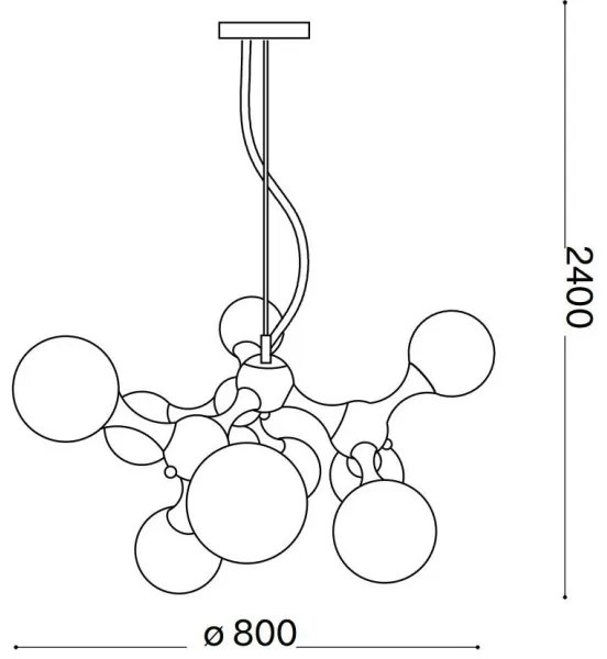 Ideal Lux - Csillár zsinóron NODI 9xE14/28W/230V réz