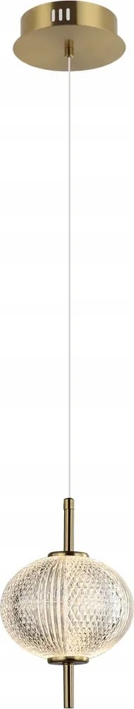 Függőlámpa Italux Lazie Led 5W sárgaréz üveggömb 128 cm IP20