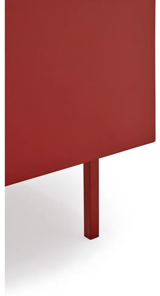 Piros alacsony komód tölgyfa dekorral 165x78 cm Arista – Teulat