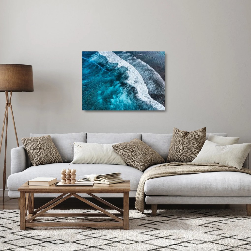 Kép - Hullámok a tengeren (üvegen) (70x50 cm)