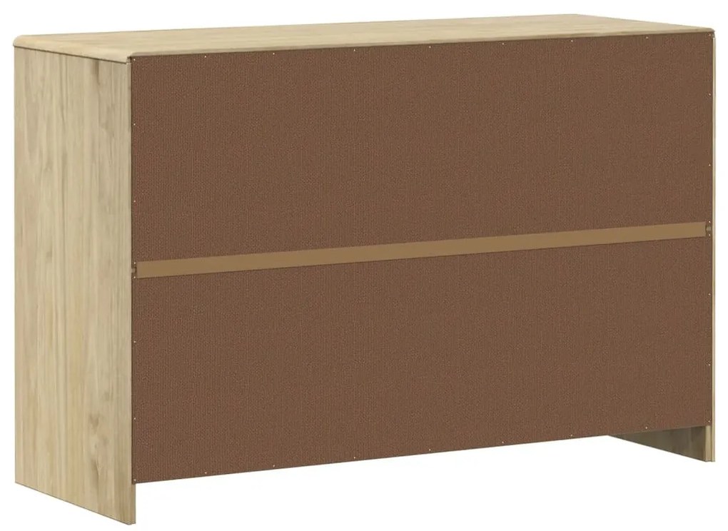 SAUDA tölgyszínű tömör fenyőfa tálalószekrény 114x43x75,5 cm