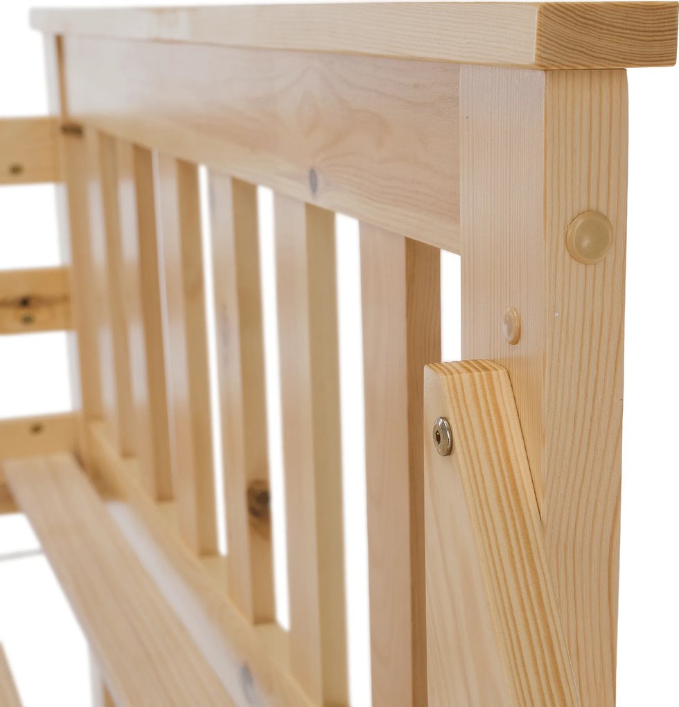 Kinyitható emeleteságy, természetes tűnyalábos fenyő, LUINI