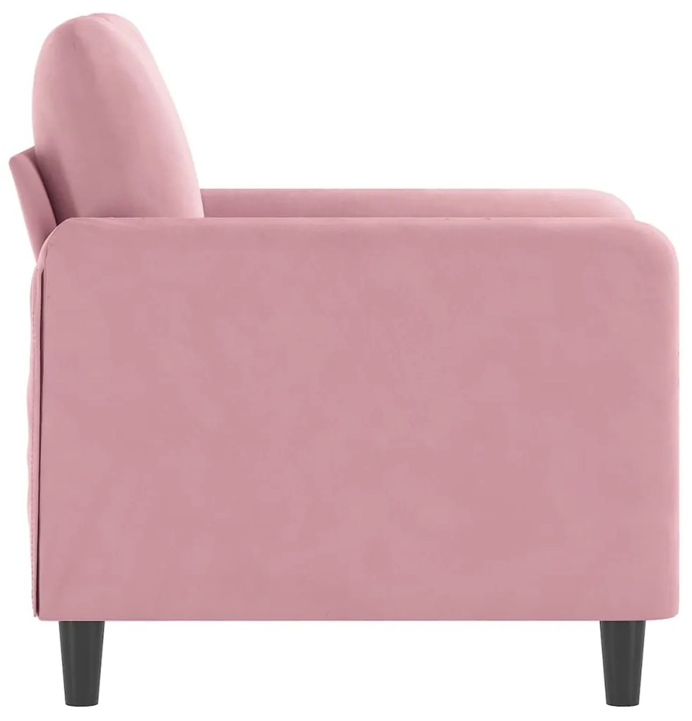 rózsaszín bársony kanapéfotel 60 cm