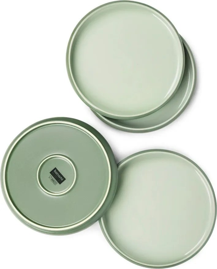 Zöld kőedény tányér készlet 4 db-os ø 22 cm Aura Rondo – Bonami Selection