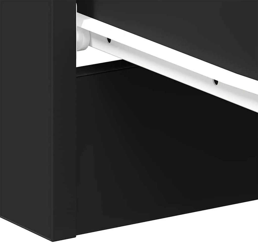 fekete forgácslap éjjeliszekrény 38 x 35 x 56 cm