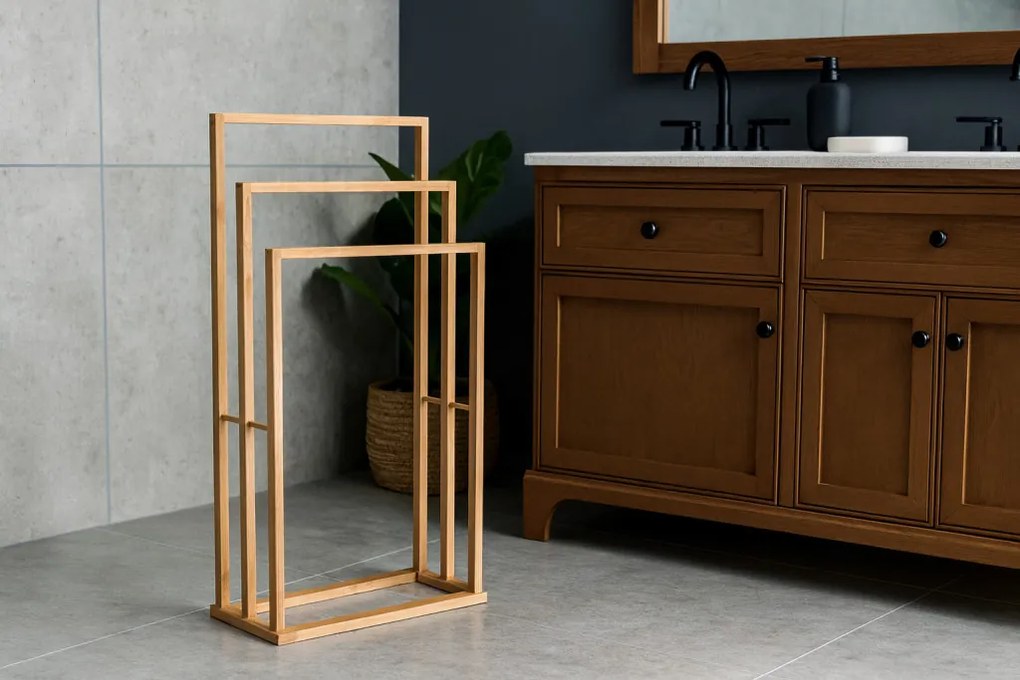 Bambusz törölközőtartó 3 szintes 42 x 24 x 82 cm