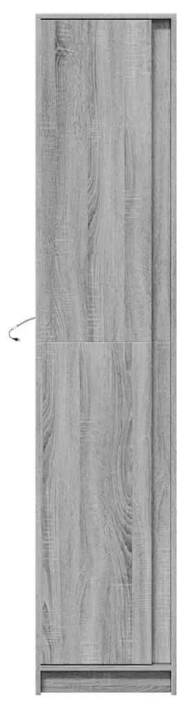 szürke sonoma szerelt fa LED-es magasszekrény 41,5x32,5x200 cm