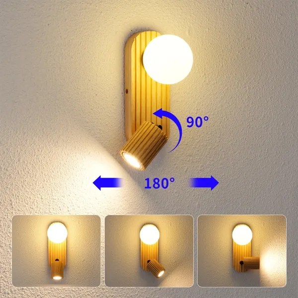 Brilagi - Fali spotlámpa MODERN WOOD 1xG9/5W/230V+1xGU10/8W fa kivitel