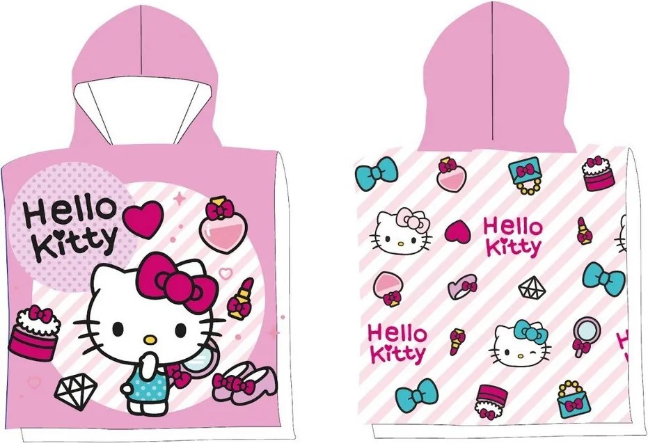 Hello Kitty Fashion strand törölköző poncsó 50x100 cm (Fast Dry)