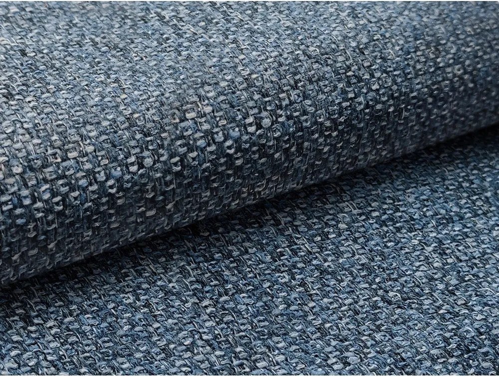 Kék kárpitozott ágyneműtartós franciaágy ágyráccsal 160x200 cm Mano – Makamii