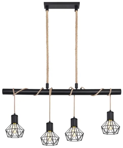 Globo 54017-4H - Csillár zsinóron PRISKA 4xE27/60W/230V