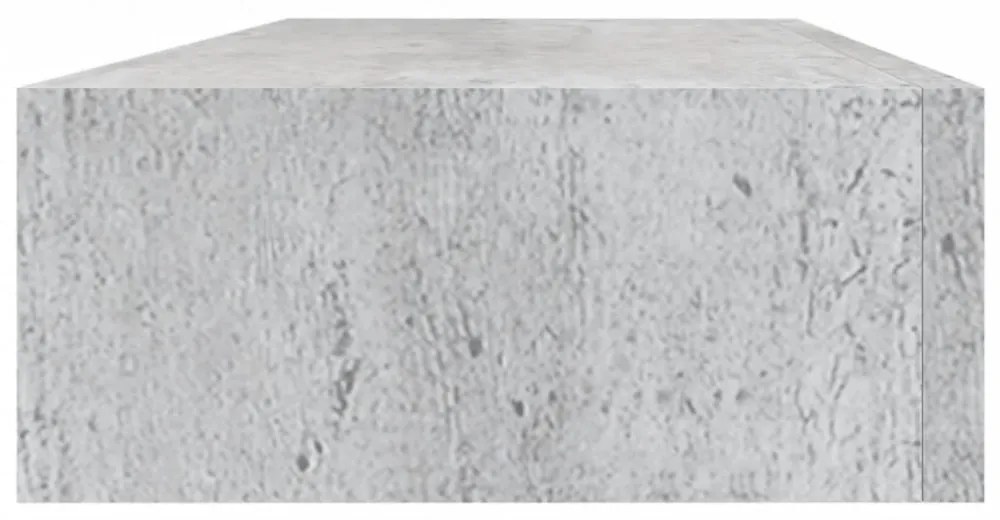 2 db betonszürke MDF falra szerelhető fiókos polc 60x23,5x10 cm