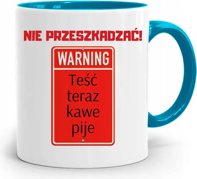 Kék Bögre Ajándék Az Apósnak Ne Zavarjon fényképes nyomattal