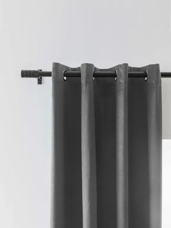 Sötétítő függöny DREAM VELVET 140x250 cm, sötétszürke Felfüggesztés: Fém gyűrűk