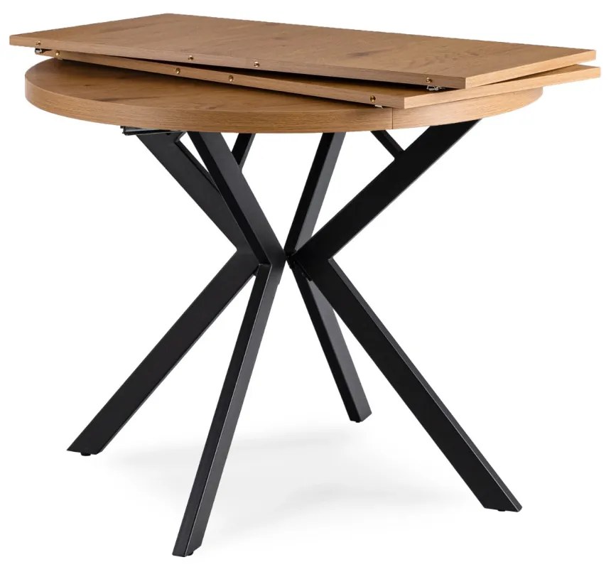 Bővíthető Étkezőasztal Arany/Fekete Színben. DORIAN 80-160 cm