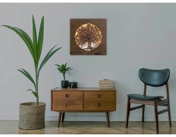 Li-Go 5652/DUB2 - LED dimmelhető falióra LED/10W/5V 20000 mAh 42x42 cm tölgy+ távirányító