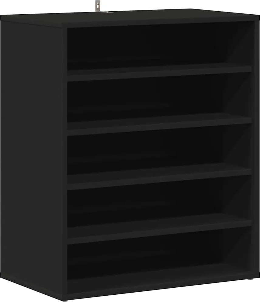vidaXL vidaX fekete szerelt fa cipősszekrény 60 x 35 x 70 cm