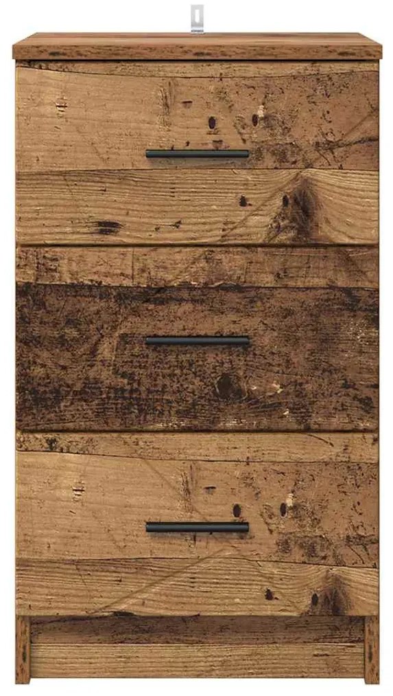 Éjjeliszekrény fiókkal Régi fa 38 x 38 x 66 cm Faanyag
