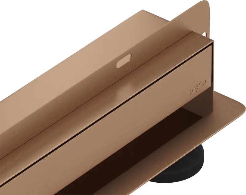 Mexen Flat Wall fali lefolyó falra szerelhető 2 az 1-ben 120 cm, csiszolt réz - 1C30120