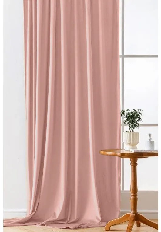 Sötétítő függöny VELVET 140x250 cm, rózsaszín Felfüggesztés: Hullámos sínszalag