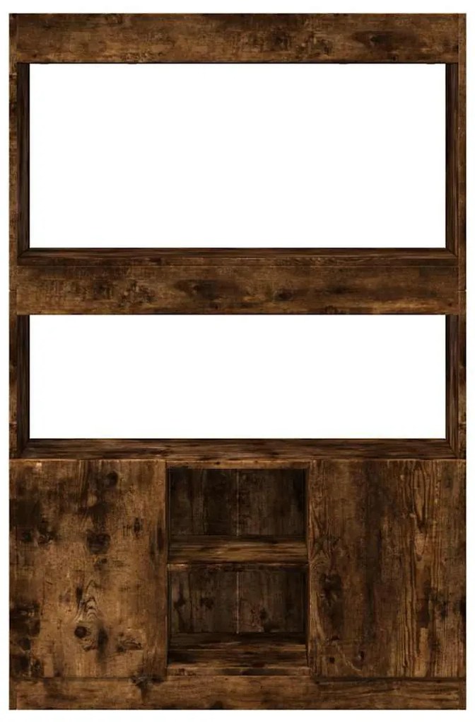 füstös tölgy színű szerelt fa magasszekrény 92 x 33 x 140 cm