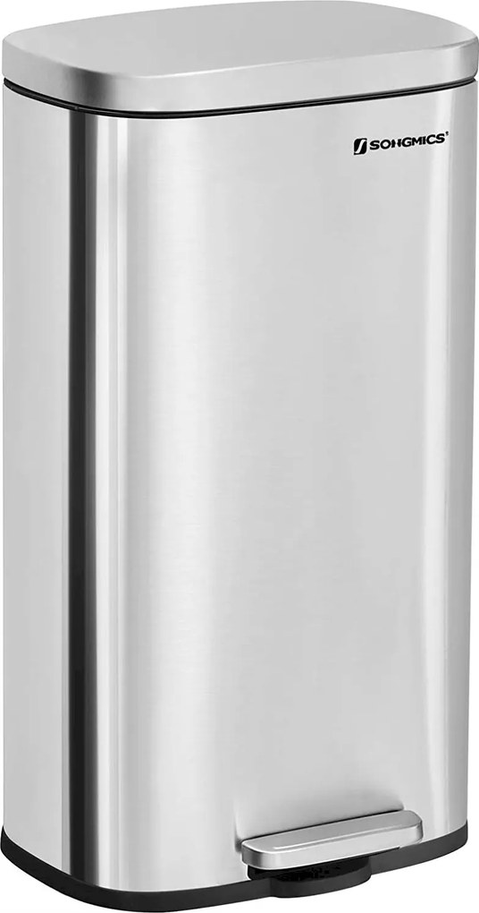 Szemeteskosár fém ezüst 30L