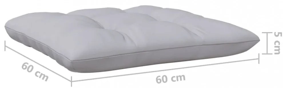 4 részes fenyőfa kerti ülőgarnitúra szürke párnákkal