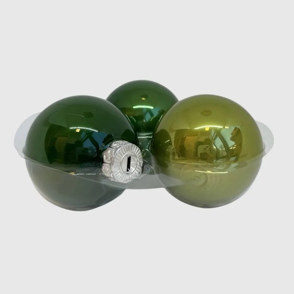 New Green &#039;21 üveg karácsonyi gömb szett 12*6cm