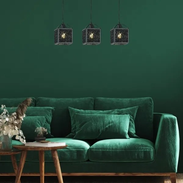 Rabalux 72219 - Csillár zsinóron SAMILO 3xE27/40W/230V fekete