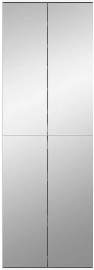 Project X 2 tükörajtós előszobai gardrób szekrény matt fehér