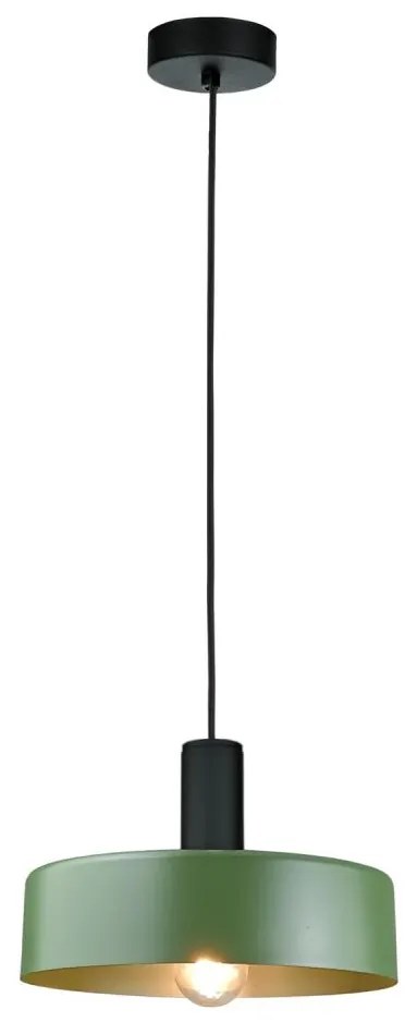 Csillár zsinóron HAKI 1xE27/60W/230V zöld/fekete