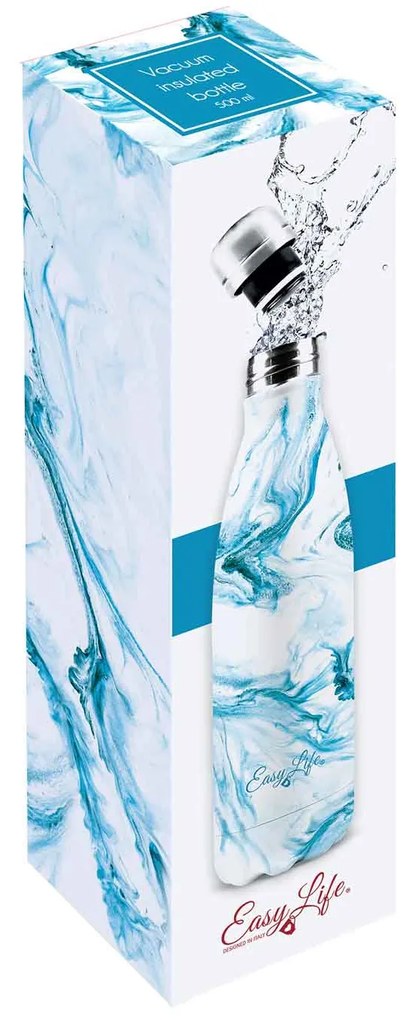 Duplafalú rozsdamentes acél termosz Aqua mintás
