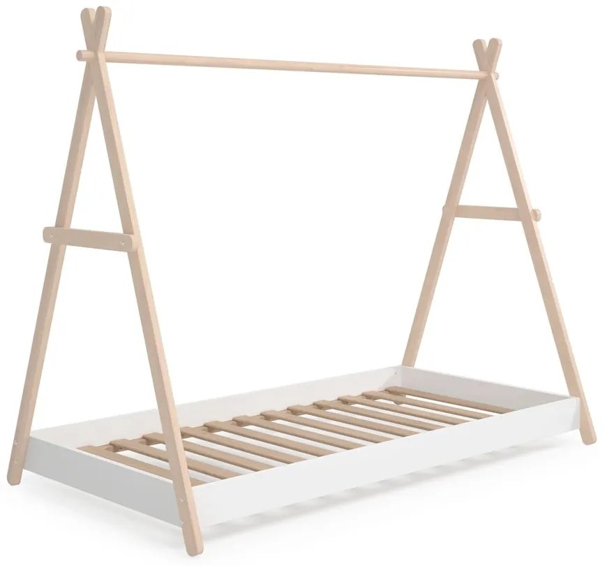 Fehér-natúr színű házikó alakú borovi fenyő gyerekágy 90x200 cm Trufa – Marckeric