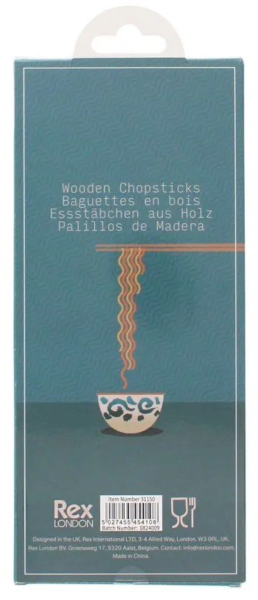 Natúr színű fa evőpálcika szett 5 db-os Japanese Heritage – Rex London