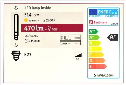 LED Szabályozható izzó MOSAIC G125 E27/5W/230V 2700K - Paulmann 28745