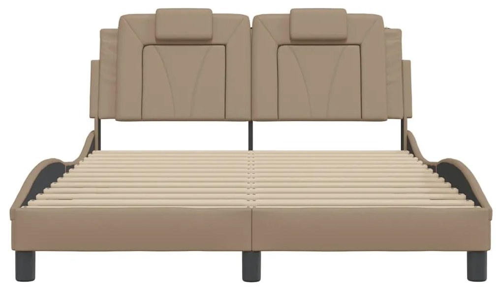 cappuccino színű ágykeret Viana LED-ekkel matrac nélkül 140x190 cm