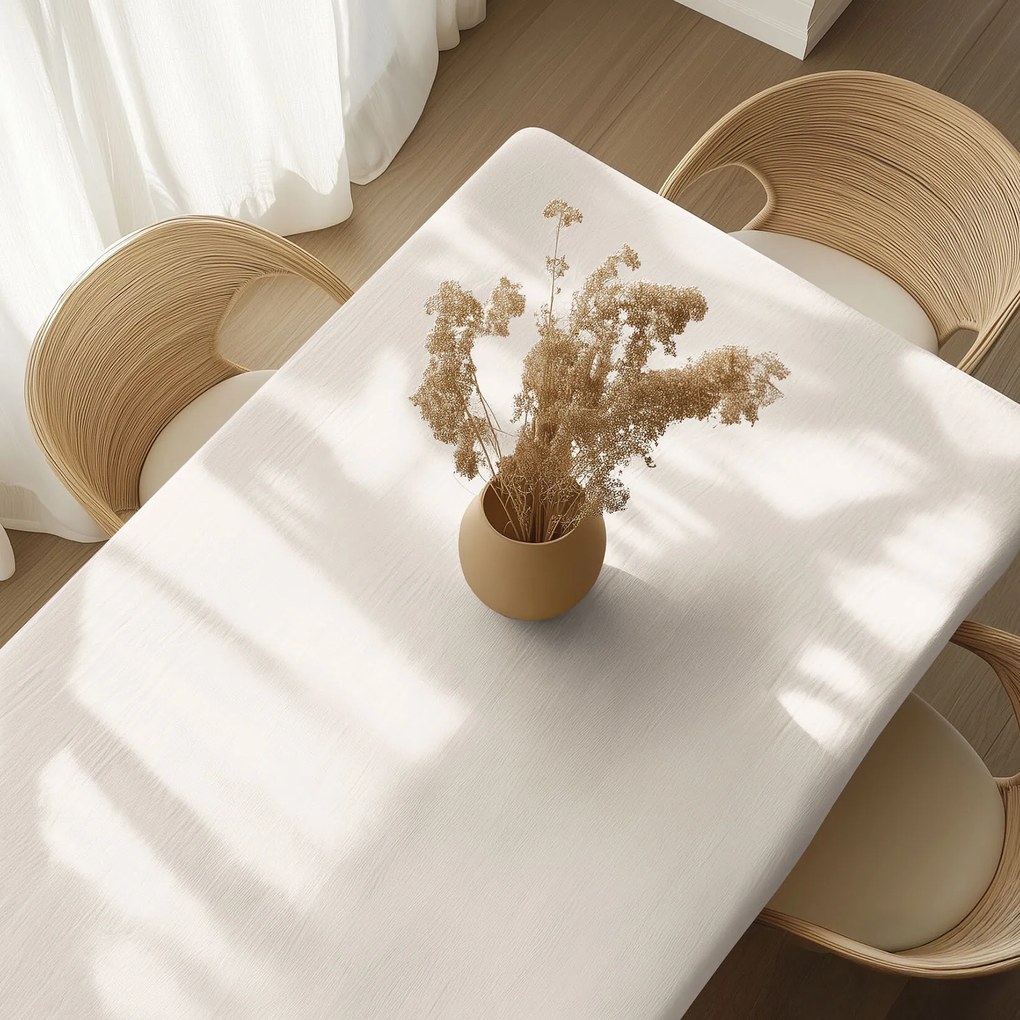 Goldea lenvászon keveréket tartalmazó szögletes terítő - elefántcsont 120 x 140 cm