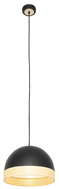 Keleti függőlámpa fekete rattannal 30 cm - Magna Rotan