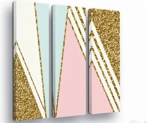 Vászonkép 90x100 Geometria absztrakt pasztell arany csillogás stílus elegancia