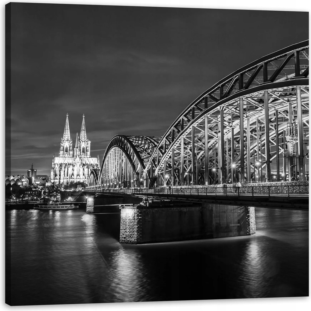 Vászonkép Köln Németország fekete-fehér 40x40