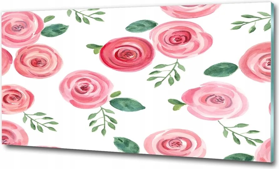 Fotó vászonkép edzett üveg Rózsa 120x60