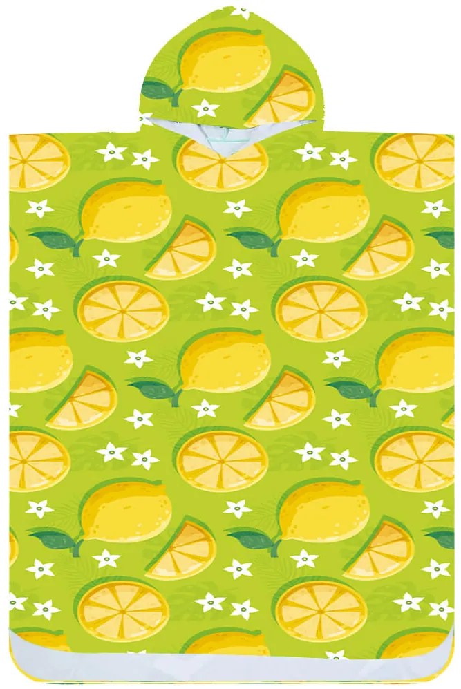 Poncsó törölköző LEMONS zöld 80×145 cm