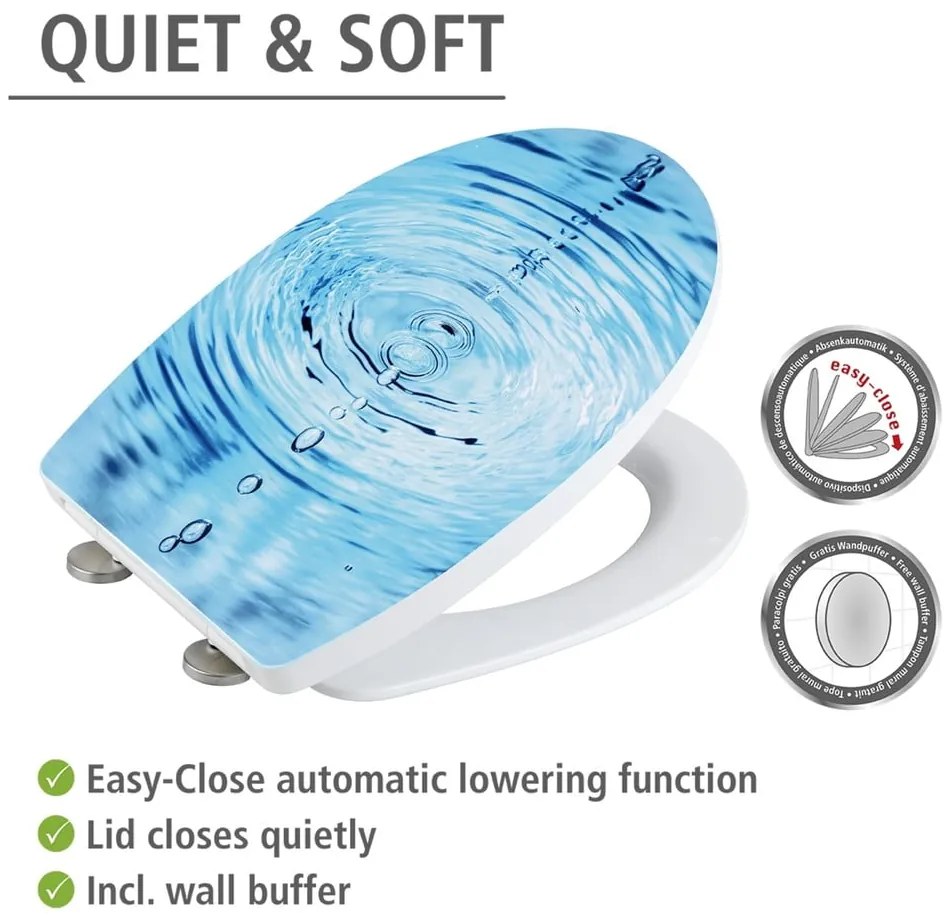 WC-ülőke automatikus záródással 38 x 45 cm Droplets – Wenko