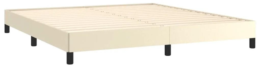 krémszínű műbőr ágykeret 160x200 cm
